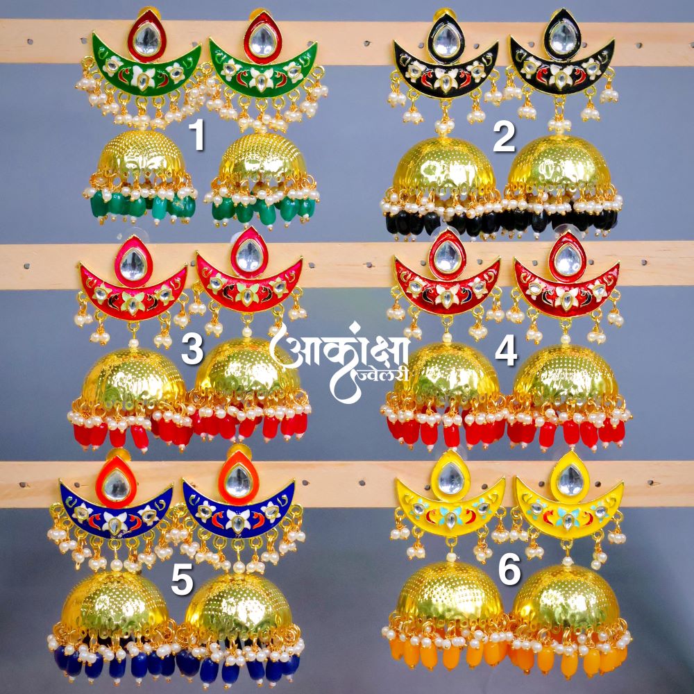 Diya Meenakari Jhumka